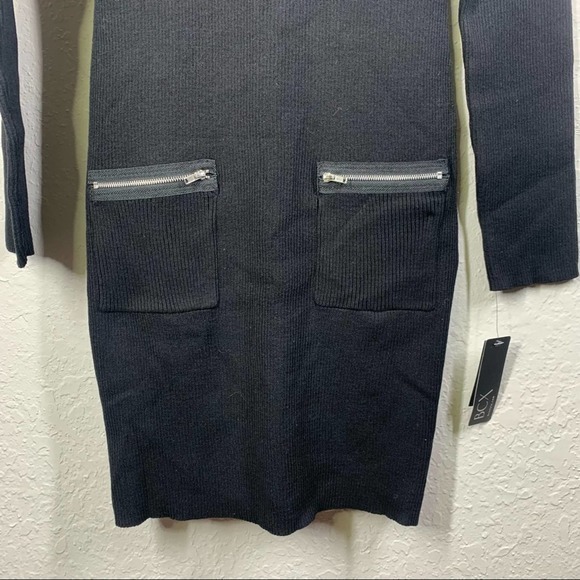 BCX Black Midi Bodycon‎ Ribbed Sweater Dress - NWT - Picture 3 of 11